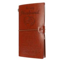 100 Sheet Engraved Leather A6 Journal Travel Notepad Notebook Writing Diary Gift To My Husband
