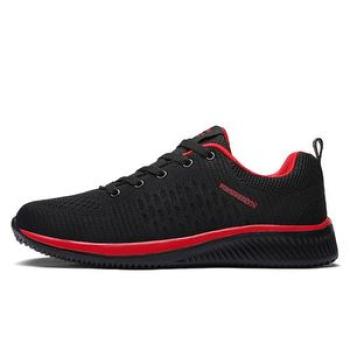 Unisex big size sneakers running shoes-Black Red