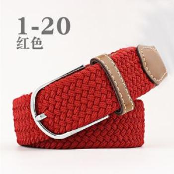 Belt Buckle Woven Canvas Elastic Expandable Braided Stretch