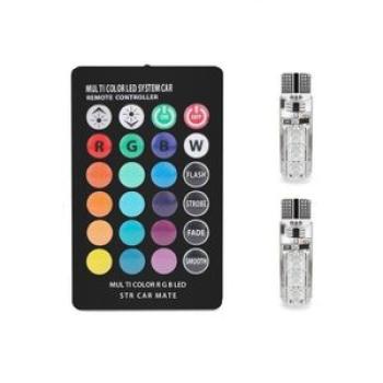 1 Pair DC12V T10 5050 LED Light 6 SMD RGB Car Dome Reading-