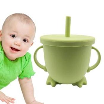 Cartoon Baby Sippy Cups Baby Learning Stuff Sprill Proof Yellow Green