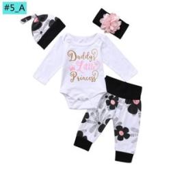3PCS Romper Flower Pants Leggings Hat Outfits Clothes Set