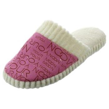 Women cotton padded letter slippers (38-39, Pink)