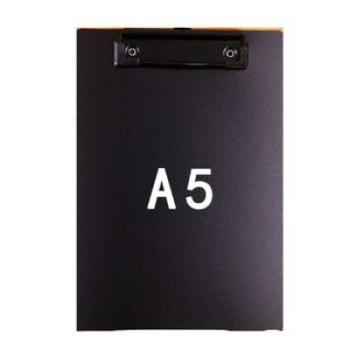 2PCS Simple File Board Folder Student Writing Board Paper Clip Restaurant Menu Folder(A5 Black)
