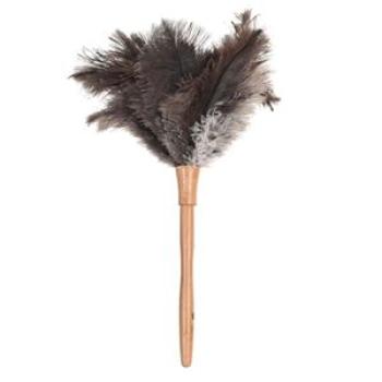 Fluffy Natural Ostrich Feather Duster Wooden Handle