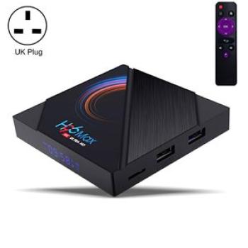 H96 Max 6K Ultra HD Smart TV Box with Remote Controller, Android 10.0, 4GB+32GB, UK Plug