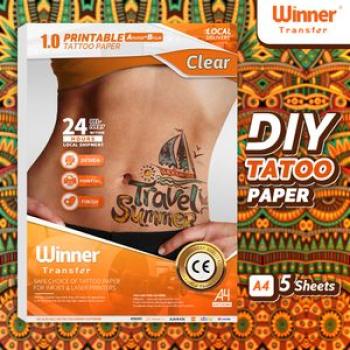 Printable Clear Tattoo Sticker 5set candle stickers