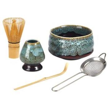 5 Items Green Tea Tools Japanese Matcha Tea Set for Japanese Blue Bowl