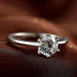 Valentine`s Day Silver Diamond Ring Custom Diamond Ring Port Code 9-silver-No.9