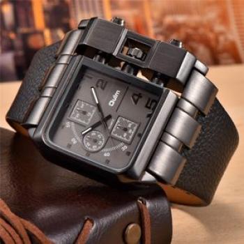 Men Watches Big Dial Wide Strap Men`s Quartz Super Watch