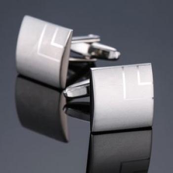 Cufflink Laser Metal Brass Men Shirt Cufflinks, Color: Silver laser