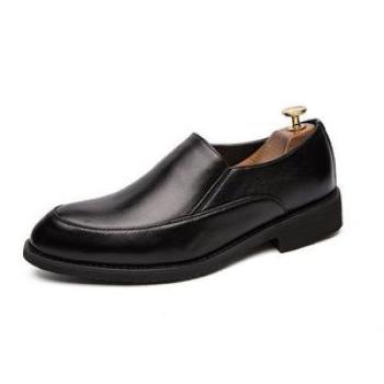 Men`s Durability Business Leather Shoes Formal Shoes Slip-on Shoes - Black