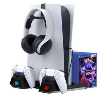 PS5 Stand Dual Controller Charger Charging Station Dock &Fan