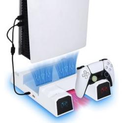 PS5 Controller Charger Charging Station Dock Stand With Fan