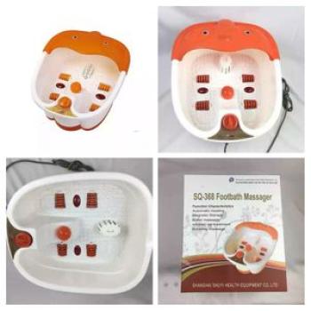 Footbath Massager Pedicure Bowl- White/Orange