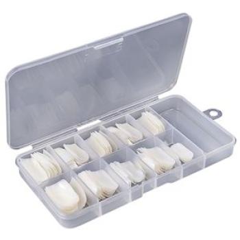 100Pcs French Full Cover Acrylic False Fake Nail Art Tips with Storage Box