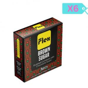 Flex Brown Sugar Condoms - 3 Pieces X 6 Packs