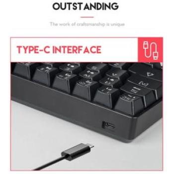 61 Keys Mechanical Gaming Keyboard Bluetooth Wired Dual Mode For Black