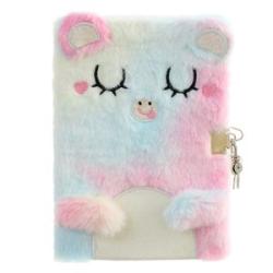 Cute Cat Shape Plush Notebook Kids Fluffy Daily Planner Journal Book Plush