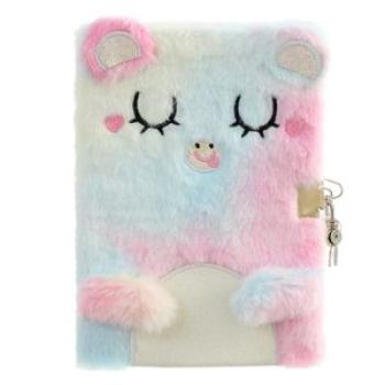 Cute Cat Shape Plush Notebook Kids Fluffy Daily Planner Journal Book Plush