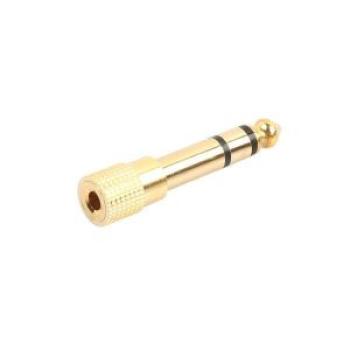 2x6.35mm Male To 3.5mm Female Headphone Stereo 1/4" Audio Jack Adapter