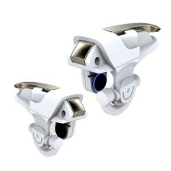 2Pcs Mini Phone Gaming Triggers Metal Physical Button-White