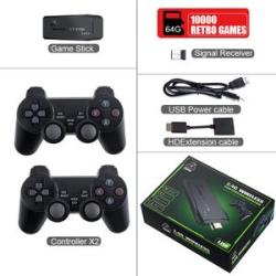 4K HD Video Game Console 2.4G Double Wireless Controller For PS1/FC/GBA 10000 Games Stick