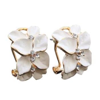 Women Fashion Luxury Elegant White Gardenia Flower Pattern