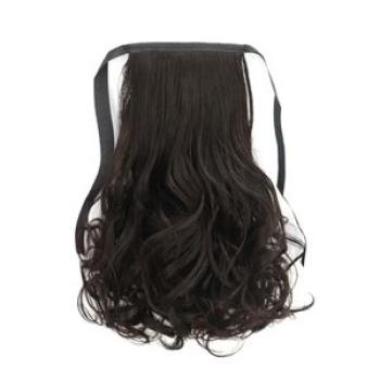 Women Fluffy Long Curly Synthetic Fiber Ponytail-Brown Black