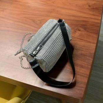 Dinner Bag Multipurpose Chain Strap Shoulder Bag Silver