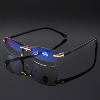 Frameless Square Reading Gles for Men Women`s Anti Blue Light Computer