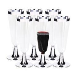 6Pcs Plastic Champagne Cups 5 Oz Clear Plastic Glasses