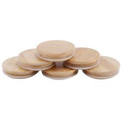6 Pack Wooden Mason Jar Lids, Reusable Bamboo Mason Canning