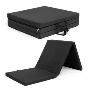 Gymnastics Excercise Tri Folding Mats Crash Floor 5cm Thick Tumbling Yoga Gym Black