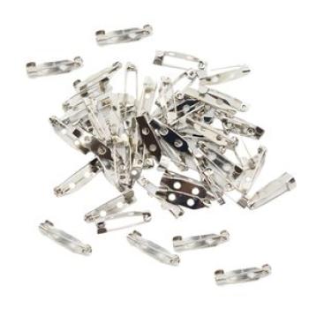 50pcs Metal Craft Pin Back Clasp Brooch Safety Bar Pins
