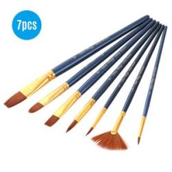 7pcs/set Art Paint Brushes Set Round & Flat & Filbert & Fan