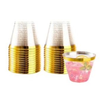 25Pcs Plastic Cups 9 Oz Clear Plastic Glasses Disposable