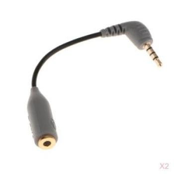2Pcs 3.5mm TRS to TRRS Microphone Adapter Cable Cord for   Android