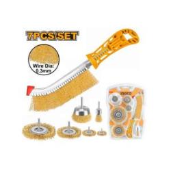 WB10071 7 Pieces Wire Brush Set - Yellow