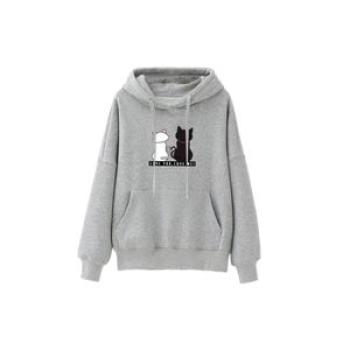Women Long Sleeve Hoodie Trendy Casual Hooded Tops Grey M