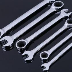 8-32mm Steel Silver Metric Spanner Wrench Ratchet Ring Open End Ring Mechanic Tool Car Garage