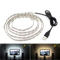 1m USB Power LED Strip Light Christmas Desk Decor Lamp-Warm White
