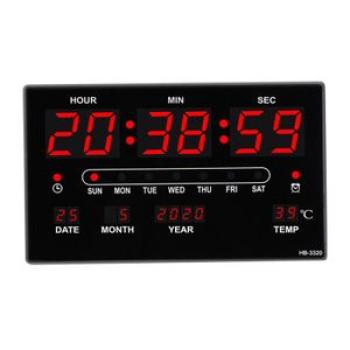 Digital LED Wall Desk Alarm Clock W/ Calendar Temperature Humidity 12H