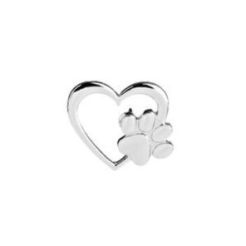 Love Heart Paw Brooch Pin Scarf Sweater Dress-Silver