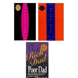 Pocket books: The Art Of Seduction, 48 Laws of Power, Rich Dad Poor Dad