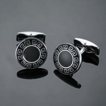 Cufflink 2 Pairs Shirt Brass Cufflinks, Color: Round Great Wall Patte