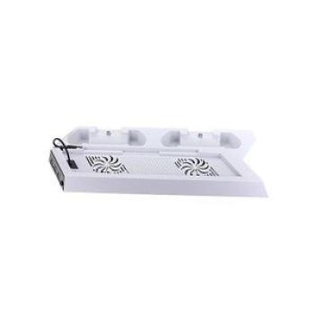 Pro Charging Dock Stand Dual Cooling Fan 3 USB Hub Perfect For PlayStation PS4 White