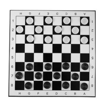 MT Plastic Checkers/Draughts Folding Chessboard International Chess Set Game Toy-Black-white