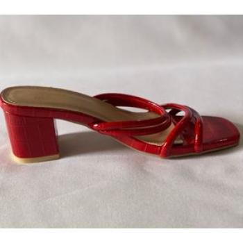 Ladies Fashion Slippers Heel - Red