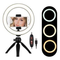 Portable 8.6 Inch LED Ring Light Lamp 3 Light Modes &